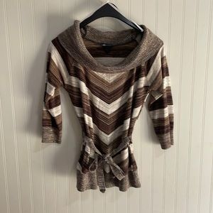 AB studio- 70’s vintage style tie waist, 3/4 sleeves lightweight sweater